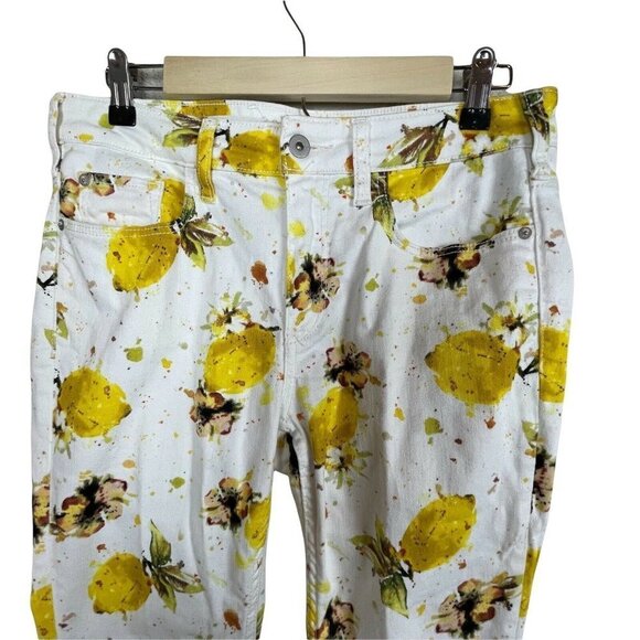 Pilcro and‎ the Letterpress Size 28 High-Rise Bootcut White Yellow Floral Pants - Picture 2 of 8